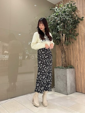 「PROPORTION BODY DRESSING（プロポーションボディドレッシング）のアイテム（スカート）」を使った、PROPORTION STAFFさん（レディース・162cm）の冬コーディネート