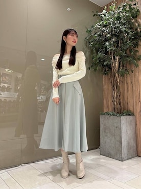 「PROPORTION BODY DRESSING（プロポーションボディドレッシング）のアイテム（スカート）」を使った、PROPORTION STAFFさん（レディース・162cm）の冬コーディネート
