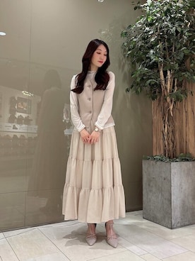 「PROPORTION BODY DRESSING（プロポーションボディドレッシング）のアイテム（スカート）」を使った、PROPORTION STAFFさん（レディース・162cm）の冬コーディネート