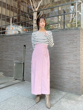 「PROPORTION BODY DRESSING（プロポーションボディドレッシング）のアイテム（スカート）」を使った、PROPORTION STAFFさん（レディース・153cm）の冬コーディネート
