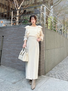 「PROPORTION BODY DRESSING（プロポーションボディドレッシング）のアイテム（スカート）」を使った、PROPORTION STAFFさん（レディース・153cm）の冬コーディネート