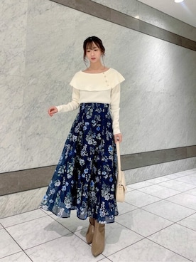 「PROPORTION BODY DRESSING（プロポーションボディドレッシング）のアイテム（スカート）」を使った、PROPORTION STAFFさん（レディース・153cm）の春コーディネート