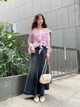 「PROPORTION BODY DRESSING（プロポーションボディドレッシング）のアイテム（スカート）」を使った、PROPORTION STAFFさん（レディース・153cm）の春コーディネート