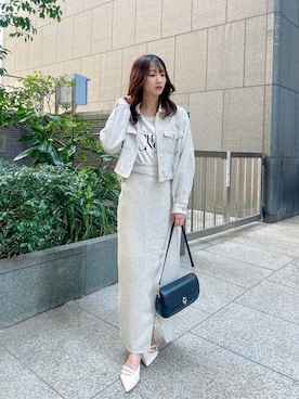 「PROPORTION BODY DRESSING（プロポーションボディドレッシング）のアイテム（スカート）」を使った、PROPORTION STAFFさん（レディース・153cm）の春コーディネート