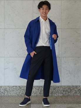 「BANANA REPUBLIC」｜「アイテム（ステンカラーコート）」を使った、BANANAREPUBLICさん（メンズ・178cm）の春コーディネート