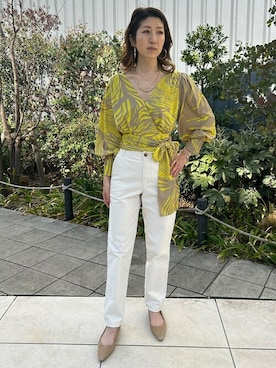 「アイテム（チノパンツ、その他）」を使った、BANANAREPUBLICさん（レディース・158cm）の春コーディネート