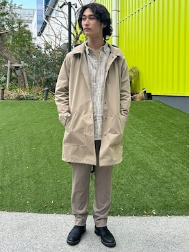 「BANANA REPUBLIC」｜「アイテム（ステンカラーコート）」を使った、BANANAREPUBLICさん（メンズ・179cm）の春コーディネート