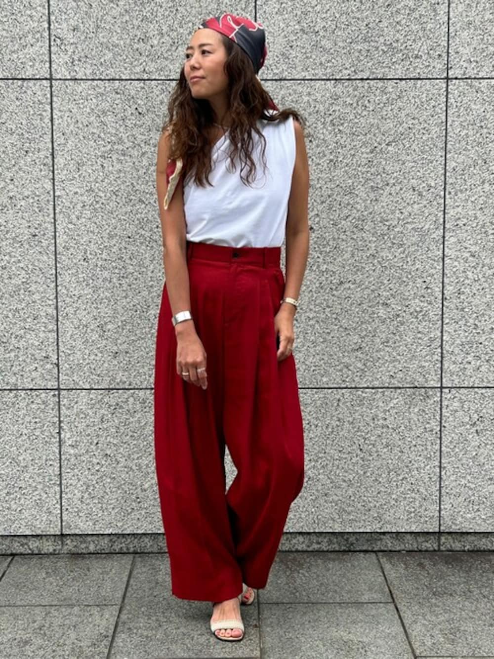 古着 バナリパ リネンスラックス リネンパンツ ワイドパンツ ストリート 古着 STRUCTURE ツータック リネンパンツ スラックス メンズw34
