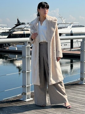 「BANANA REPUBLIC」｜「アイテム（チェスターコート）」を使った、BANANAREPUBLICさん（レディース・161cm）の秋コーディネート