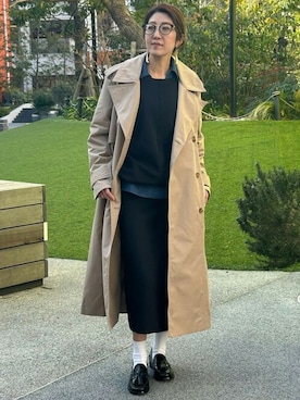 「BANANA REPUBLIC」｜「アイテム（トレンチコート）」を使った、BANANAREPUBLICさん（レディース・158cm）の冬コーディネート