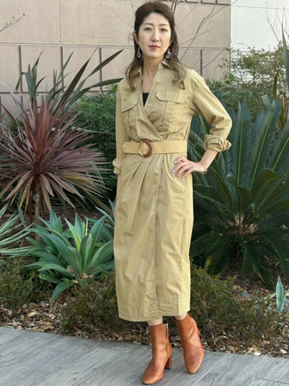 【BANANA REPUBLIC】大人上品 オフショルダーのシャツワンピース 20240227111335529.jpg