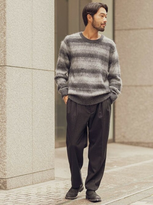 セール】ブラッシュド ストライプ セーター（ニット/セーター