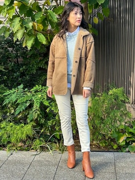 「ホワイトデニム」｜「アイテム（その他アウター）」を使った、BANANAREPUBLICさん（レディース・167cm）の秋コーディネート