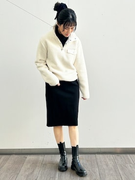 「タートルネック」｜「アイテム（スウェット）」を使った、BANANAREPUBLICさん（レディース・167cm）の冬コーディネート