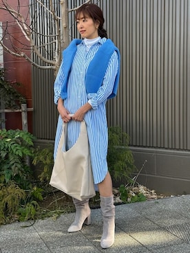 「肩掛け」｜「アイテム（ワンピース/ドレス）」を使った、BANANAREPUBLICさん（レディース・165cm）の冬コーディネート