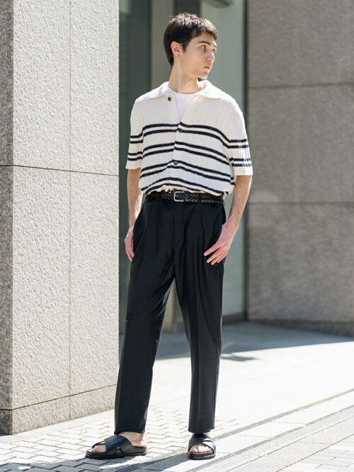 レザースライドサンダル◇（サンダル）｜BANANA REPUBLIC（バナナリ