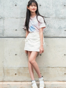 「アイテム（Tシャツ/カットソー）」を使った、PINK-latteさん（キッズ・154cm）の夏コーディネート