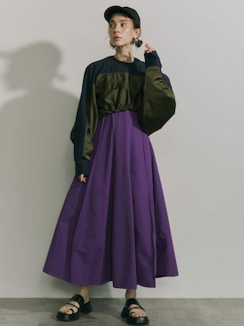 UN3D.（アンスリード）の「アウトシームリブコンビワンピース  