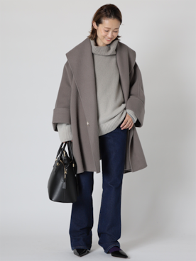 「Deuxieme Classe（ドゥーズィエムクラス）のアイテム（ソックス/靴下）」を使った、MIZUさん（レディース・162cm）の冬コーディネート