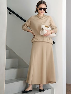 「Deuxieme Classe（ドゥーズィエムクラス）のアイテム（ニット/セーター）」を使った、MIZUさん（レディース・162cm）の冬コーディネート