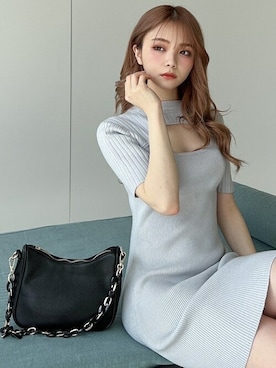 「肌見せ」｜「アイテム（ワンピース/ドレス）」を使った、RESEXXYさん（レディース・152cm）の春コーディネート