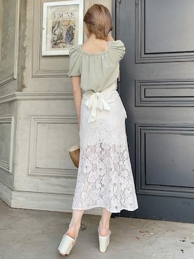 「RESEXXY（リゼクシー）のミックスマテリアルバッグ（ハンドバッグ）」を使った、RESEXXYさん（レディース・162cm）の春コーディネート