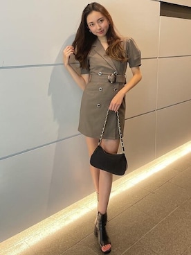 「RESEXXY（リゼクシー）のキルティングチェーンバッグ（ショルダーバッグ）」を使った、RESEXXYさん（レディース・171cm）の夏コーディネート