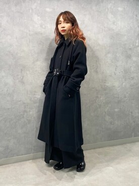 「#今日のコーデ」｜「アイテム（ステンカラーコート）」を使った、恵利香さん（レディース・156cm）の秋コーディネート