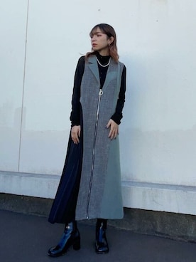「#秋コーデ」｜「アイテム（ワンピース/ドレス）」を使った、恵利香さん（レディース・156cm）の秋コーディネート