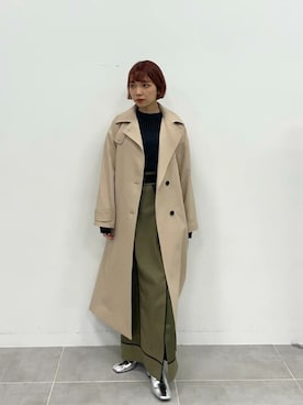 「#今日のコーデ」｜「アイテム（トレンチコート）」を使った、恵利香さん（レディース・156cm）の冬コーディネート