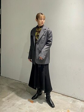 「#秋コーデ」｜「アイテム（ジャケット/アウター）」を使った、usaさん（レディース・158cm）の冬コーディネート