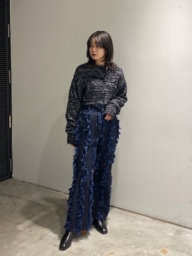 「#ブルー」｜usaさん（レディース・158cm）の冬コーディネート