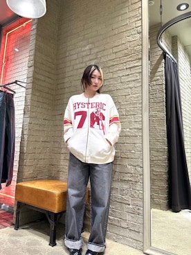 「アメカジ」｜「アイテム（ジャケット/アウター、ホワイト系）」を使った、YUIKAさん（レディース・159cm）の冬コーディネート