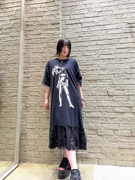 「ロック」｜YUIKAさん（レディース・159cm）の夏コーディネート