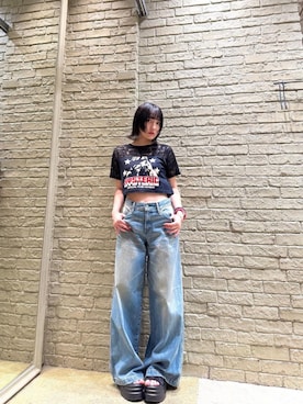 「ロック」｜YUIKAさん（レディース・159cm）の夏コーディネート