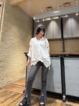 「シャツ 」｜YUIKAさん（レディース・159cm）の夏コーディネート