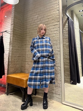 「HYSTERIC GLAMOUR（ヒステリックグラマー）のアイテム（ワンピース/ドレス）」を使った、YUIKAさん（レディース・159cm）の秋コーディネート