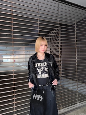 「HYSTERIC GLAMOUR（ヒステリックグラマー）のミリタリーロングスカート（スカート）」を使った、YUIKAさん（レディース・159cm）の秋コーディネート