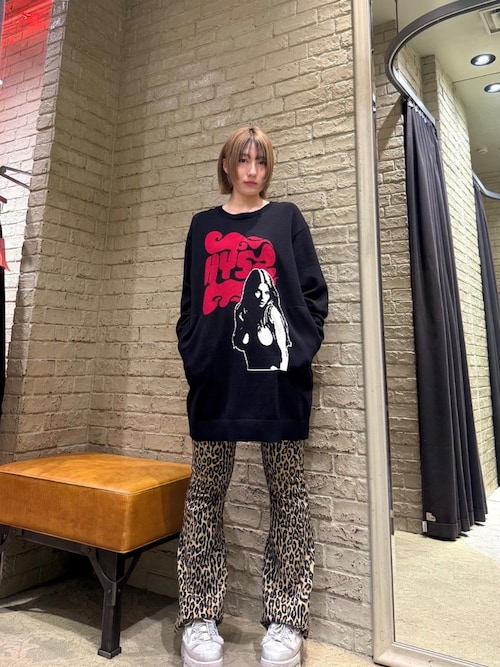 美品 ヒステリックグラマー スウェット素材 ダメージ加工 ワンピース FLAME WOMAN編込 ワンピース（ワンピース）｜HYSTERIC GLAMOUR