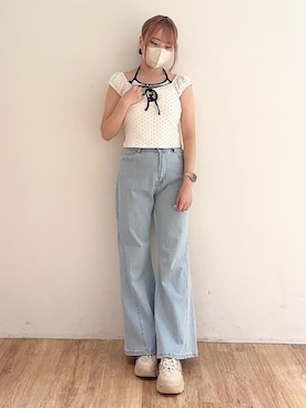 「骨格ナチュラル」｜ひなのさん（レディース・160cm）の夏コーディネート