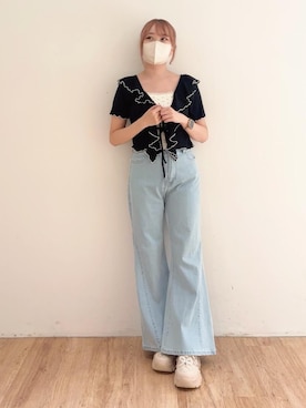 「MAJESTIC LEGON（マジェスティックレゴン）のアイテム」を使った、ひなのさん（レディース・160cm）の夏コーディネート