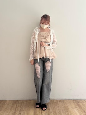 「MAJESTIC LEGON（マジェスティックレゴン）のアイテム」を使った、ひなのさん（レディース・160cm）の夏コーディネート