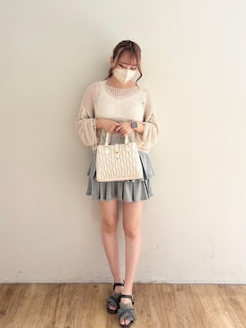 「アイテム（タンクトップ）」を使った、ひなのさん（レディース・160cm）の夏コーディネート