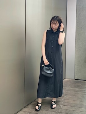 「UNITED TOKYO（ユナイテッドトウキョウ）のアイテム（ワンピース）」を使った、柿原 萌々子さん（レディース・161cm）の夏コーディネート