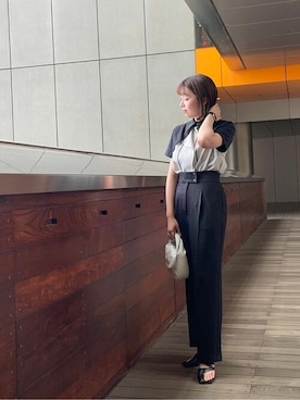 「UNITED TOKYO（ユナイテッドトウキョウ）のアイテム（サンダル）」を使った、柿原 萌々子さん（レディース・161cm）の夏コーディネート