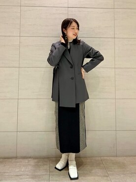 「#ジャケット」｜柿原 萌々子さん（レディース・161cm）の冬コーディネート