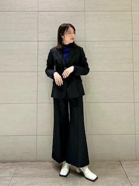 「#今日のコーデ」｜「アイテム（セットアップ）」を使った、柿原 萌々子さん（レディース・161cm）の冬コーディネート