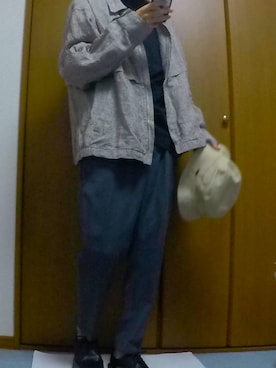 「部屋撮り」｜「アイテム（ジャケット/アウター）」を使った、まっちー☻さん（メンズ・168cm）の冬コーディネート