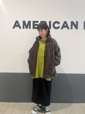 「アイテム（その他アウター、ブラウン系）」を使った、rinaさん（レディース・150cm）の冬コーディネート