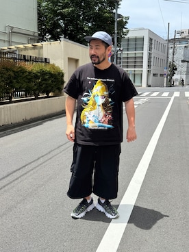 「アイテム（キャップ）」を使った、MASATOSHI KOMORIさん（メンズ・173cm）の夏コーディネート